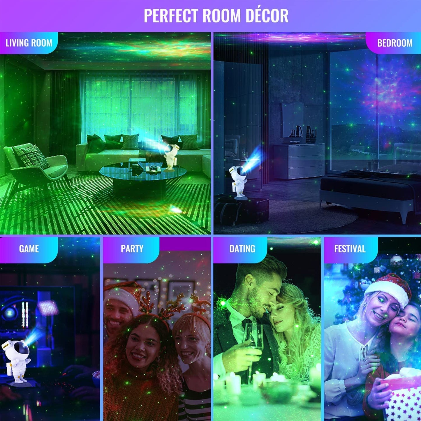 Arabest Star Projector Galaxy Night Light - Astronaut Space Projector, Starry Nebula Ceiling LED Lamp with Timer and Remote, Kids Room Decor Aesthetic, Gifts for Birthdays