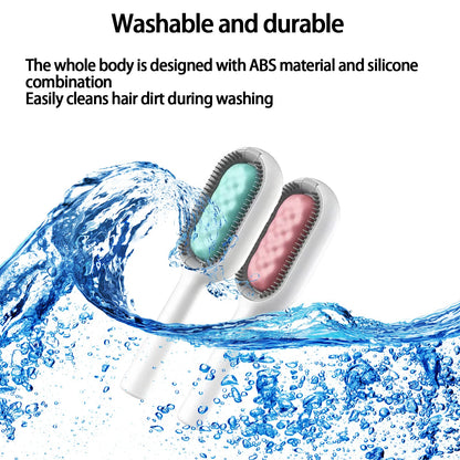 PEEOED Pet Cleaning Hair Removal Comb, Universal Knot Remover for Pets, Portable Multifunctional Pet Cleaning Brush, Massage Care Comb for Sensitive Cats & Dogs (Short, Pink)