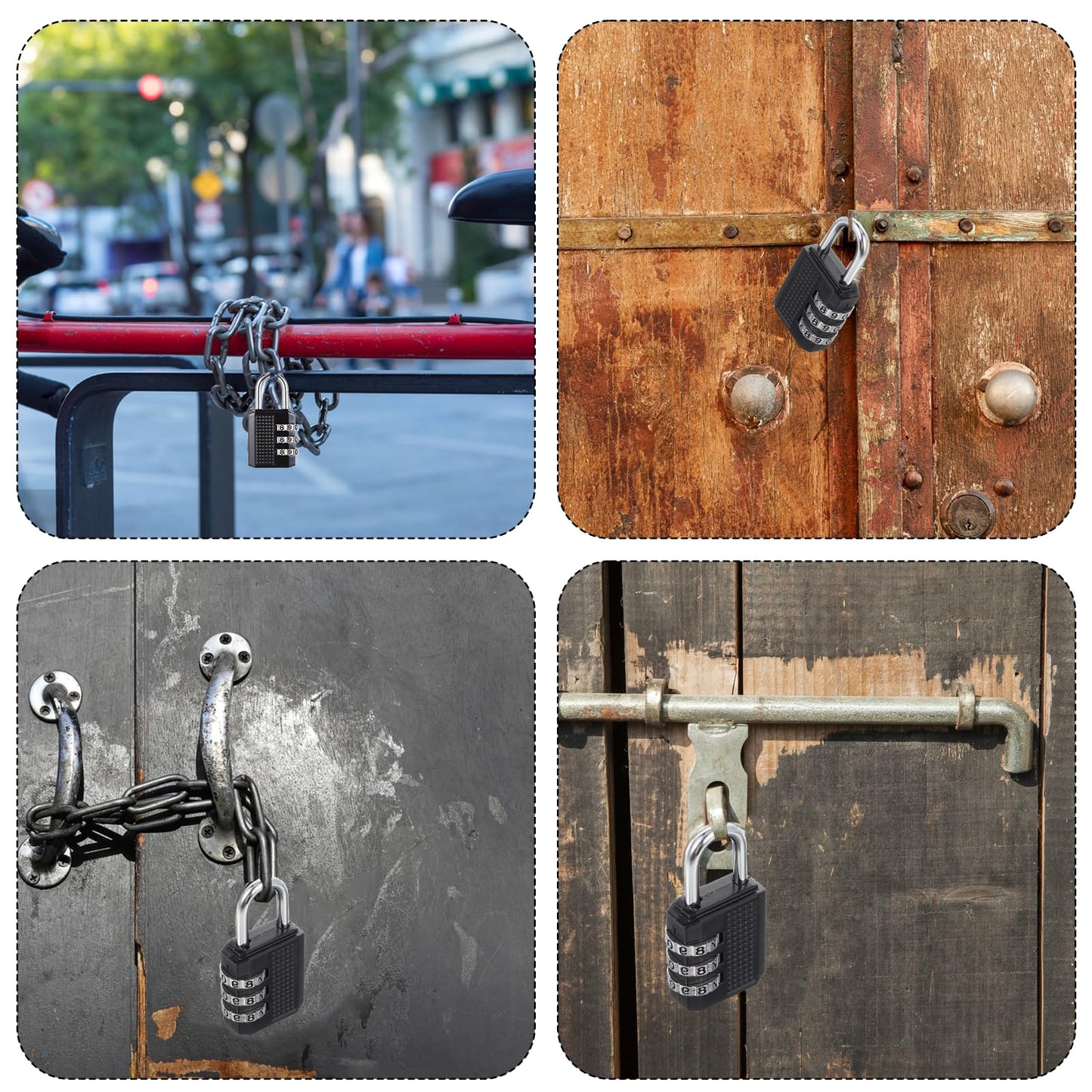 Set of 2 Combination Lock, 4 Digit Padlock, Combination Code, Weatherproof, Robust, Suitable for Schools, Lockers, Sheds, Gym, Gym, Lockers, Suitcase Lock