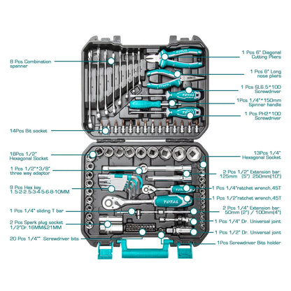 TOTAL 100 Pcs Tools Set