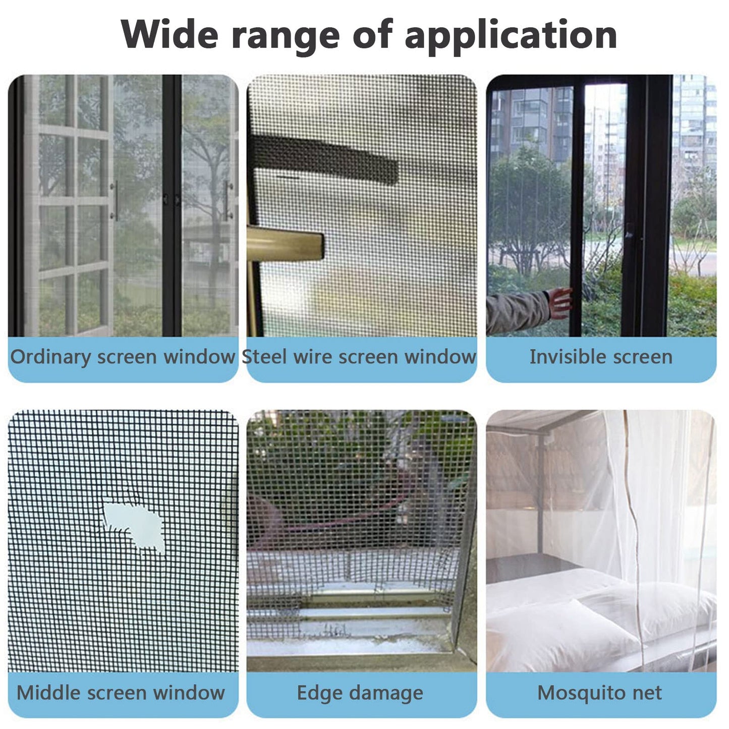 Window Screen Repair Kit Tape,Screen Repair Kit for Windows or Doors Adjustable Fiberglass Screens,Strong Adhesive Door Window Screen Repair Tape,2x80'' (2 Pack, Gray)