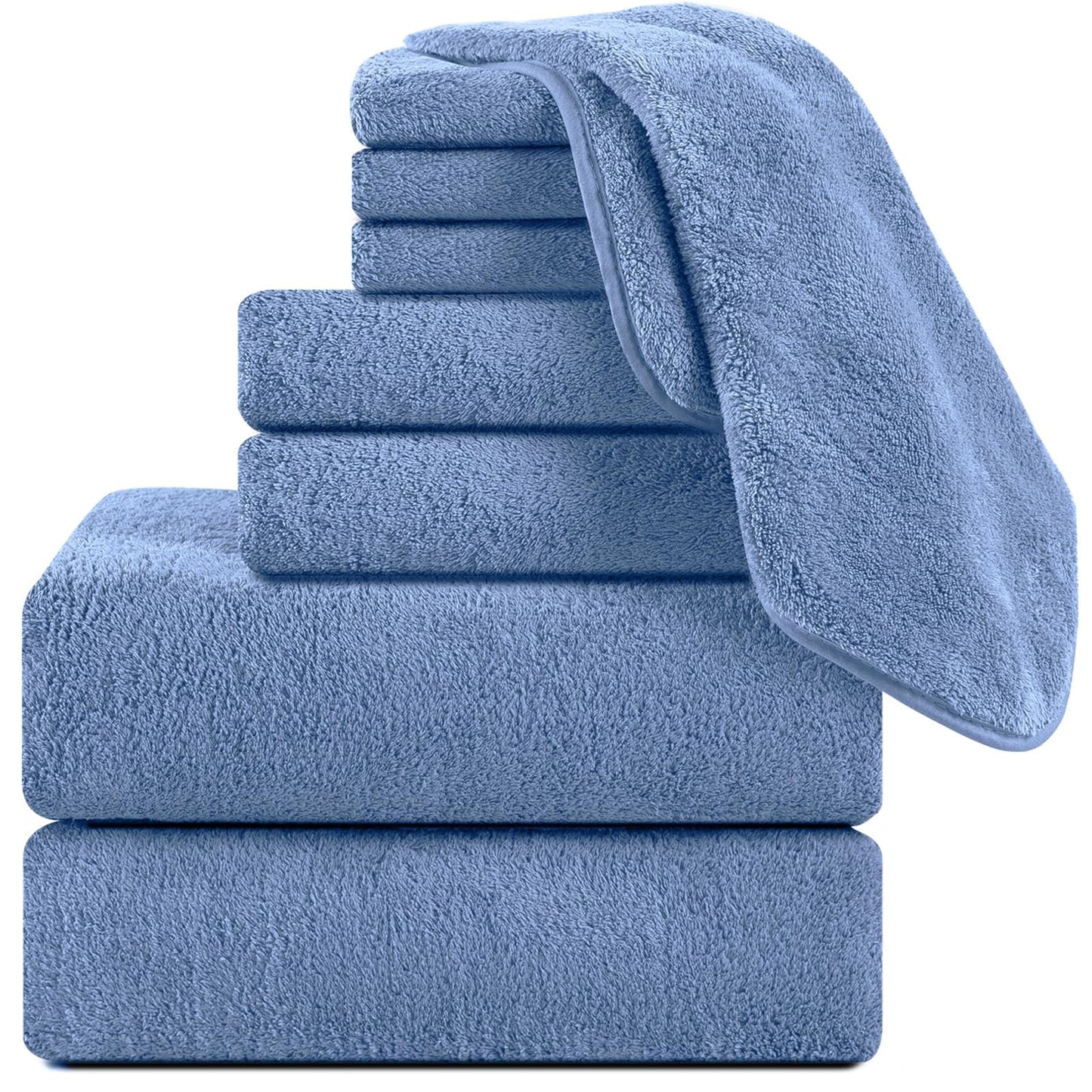 INtex HOME Bath Towel, Highly Absorbent & Soft 100% Cotton, Quick-Drying Hotel Quality Sheet, 1 Piece, 140W x 70L CM, Blue, For Adults Bathroom, Shower, Spa and Daily Use