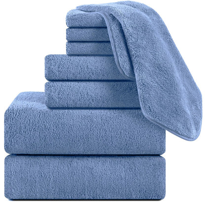 INtex HOME Bath Towel, Highly Absorbent & Soft 100% Cotton, Quick-Drying Hotel Quality Sheet, 1 Piece, 140W x 70L CM, Blue, For Adults Bathroom, Shower, Spa and Daily Use