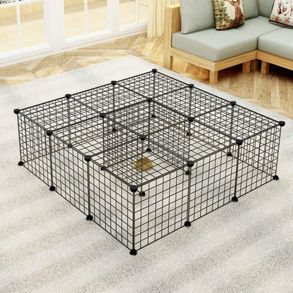 Beauenty 24 Panels Pet Rabbit Bunny Playpen Small Animal Cage Indoor Portable Yard Fence Guinea Pigs, Puppy Kennel Crate Fence Tent