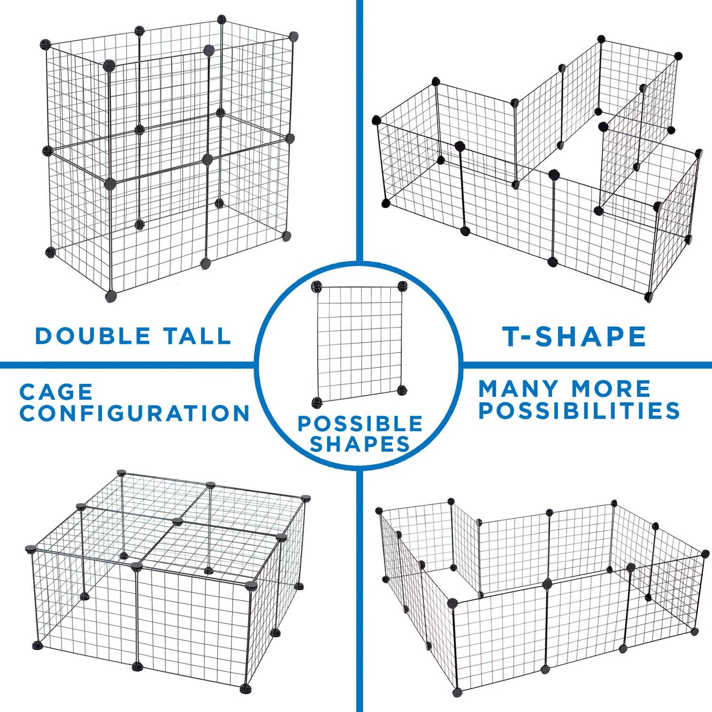 Work-It! Pet Playpen, Foldable Metal Exercise Pen | Small Animal Cage Indoor/Outdoor Metal Wire Fence for Rabbits, Guinea Pigs, Small Animals | Portable Kennel Crate Fence with Configurable 12 Panels