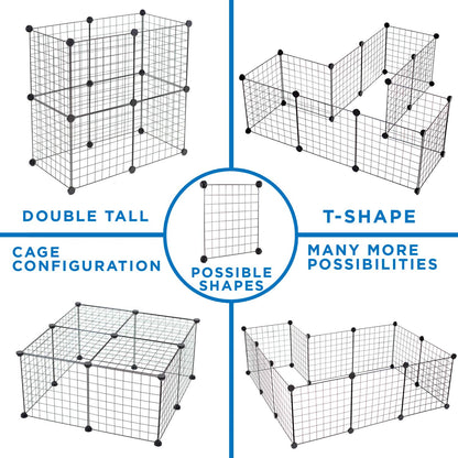 Work-It! Pet Playpen, Foldable Metal Exercise Pen | Small Animal Cage Indoor/Outdoor Metal Wire Fence for Rabbits, Guinea Pigs, Small Animals | Portable Kennel Crate Fence with Configurable 12 Panels