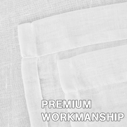 Semi-Transparent Natural Linen Curtains with Elegant Sheer Fabric and Steel Grommets - 1 Piece