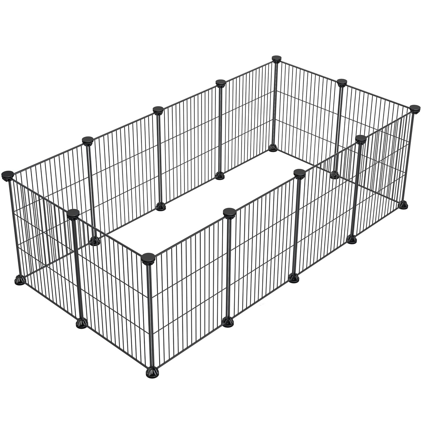 LURIVA Pet Playpen, Small Animal Cage, Pet Play Pen, Indoor Portable Metal Wire Yard Pet Fence for Small Animals, Guinea Pig, Rabbit Pen Kennel Crate Fence Tent, 15 X 12 Inch, Black, 12 Panels