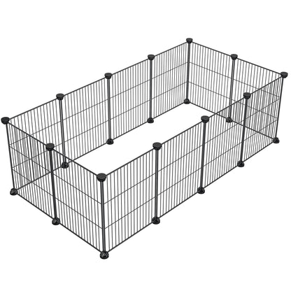 LURIVA Pet Playpen, Small Animal Cage, Pet Play Pen, Indoor Portable Metal Wire Yard Pet Fence for Small Animals, Guinea Pig, Rabbit Pen Kennel Crate Fence Tent, 15 X 12 Inch, Black, 12 Panels