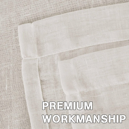 Semi-Transparent Natural Linen Curtains with Elegant Sheer Fabric and Steel Grommets - 1 Piece