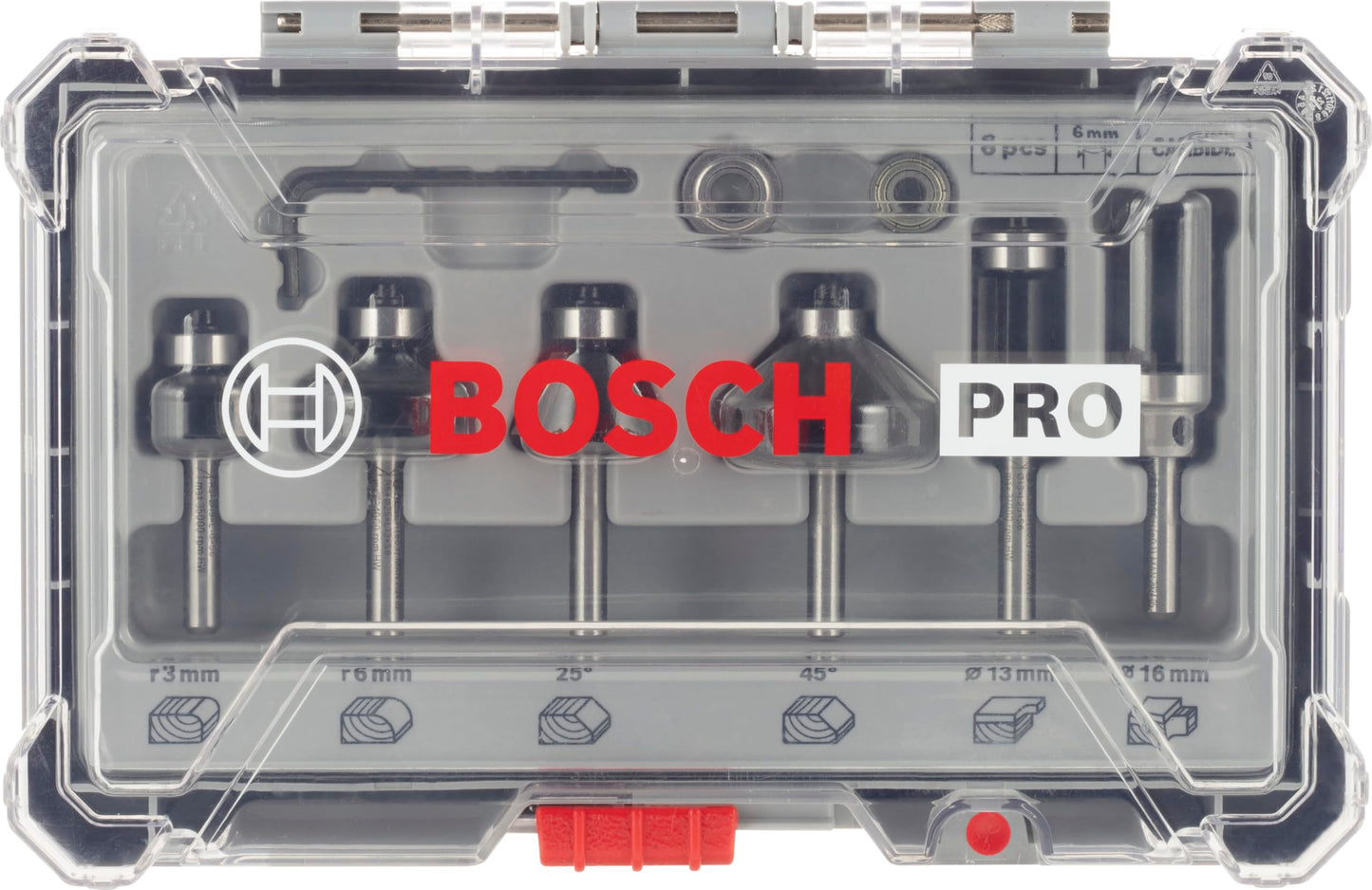 Bosch professional 2607017468 6-piece set edge and edge cutter set for wood for router with 6mm shank