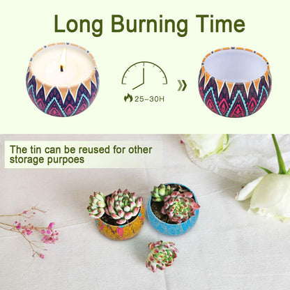 Fegishilly Scented Candles Gift Set, 4 Pack Aromatherapy Candle, Stress Relief Gifts for Women,120H Burning, Candles for Home Scented, Ideal for Birthday, Thanksgiving, Mother's Day