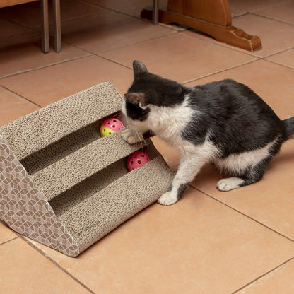 Bymia Pets Cardboard Cat Scratcher toy kitten scratch board posts - includes Catnip