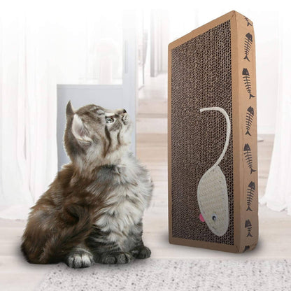 2pk Cat Scratching Board | 37 x 12cm | Reversible Cat Scratcher Cardboard Cat Scratchers for Indoor Cats, Small & Large | Cat Scratching Pad Cat Scratch Board Cat Cardboard Scratcher for Cats