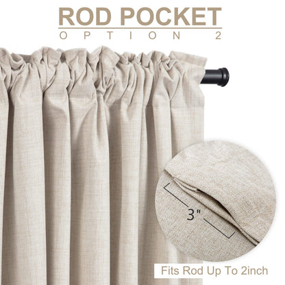 INtex CURTAINS HOUSE 100% Blackout Shield Linen Blackout Curtains for Bedroom and Living Room - Thermal Insulated Textured Drapes with Back Tab/Rod Pocket - 1 Piece Cream 150W x 230L CM