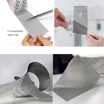 Window Screening Repair Sticker Anti-Insect Fly Bug Mosquito Screen Net Repair Patch Adhesive Screen Repair Tape Fiberglass Mesh Patch Fiberglass Repair Tape with Strong Adhesive for Window (2 Rolls)