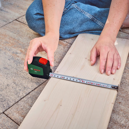 Bosch Tape Measure 3m (Auto Lock; 19mm Tape Width; Nylon-Coated; Accurate 3-Metre Tape Measure with Metric Scale; with Two-Direction Hook and Metal Belt Clip)