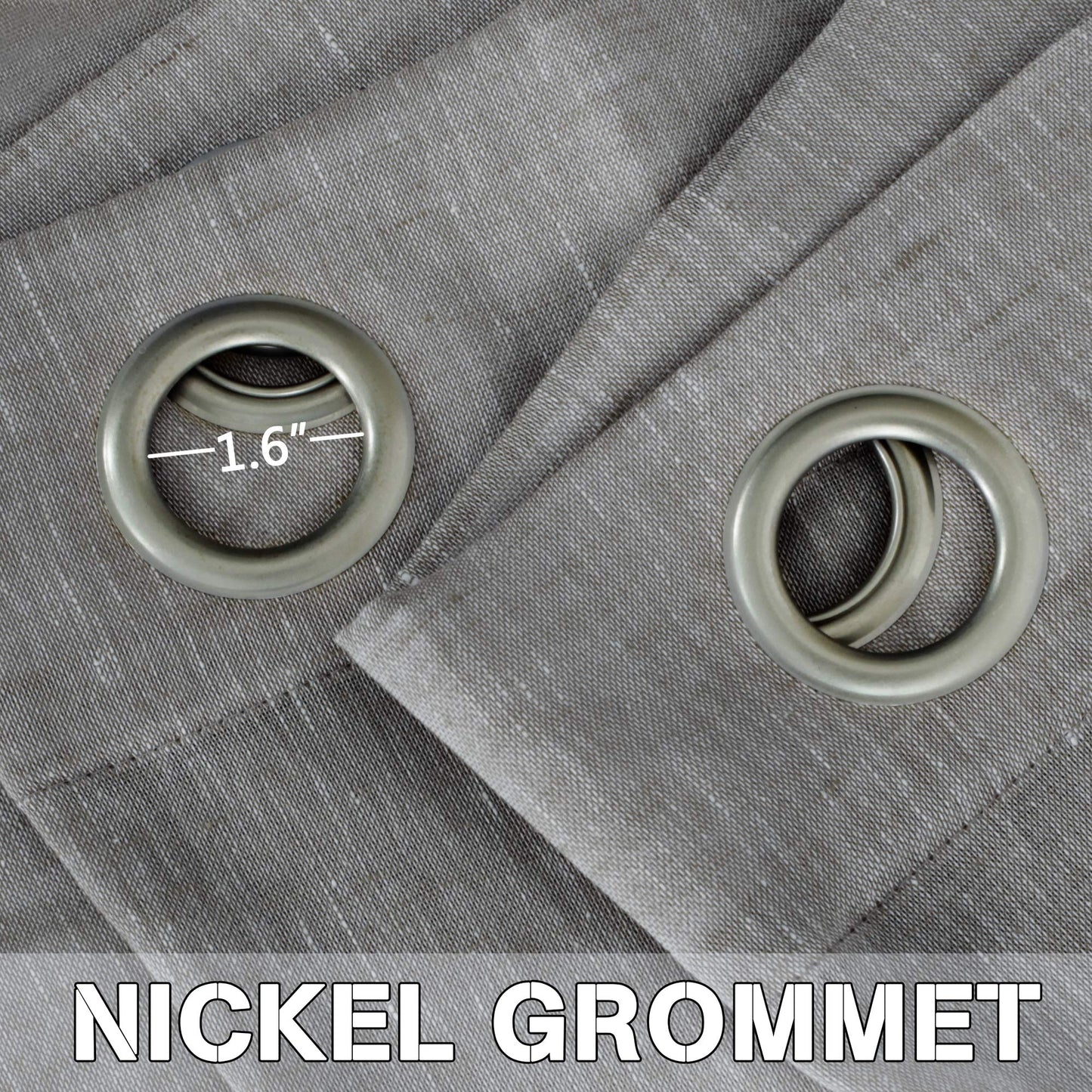 INtex Curtains Semi-Transparent Natural Linen Curtains with Elegant Sheer Fabric and Steel Grommets - 1 Piece 200W x 230L CM Dark gery