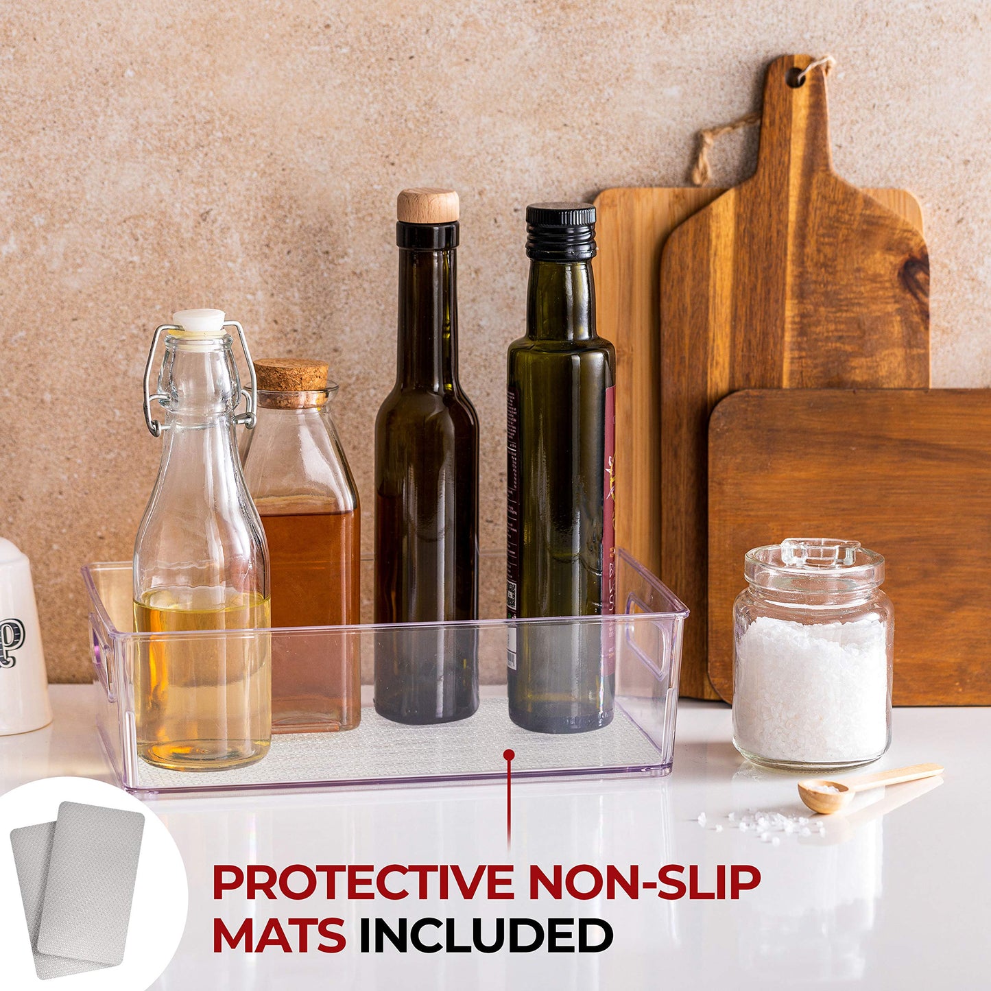 Fullstar Fridge Organizer Set - 2 Clear Storage Bins With Handles for Refrigerator, Freezer, and Pantry Organization