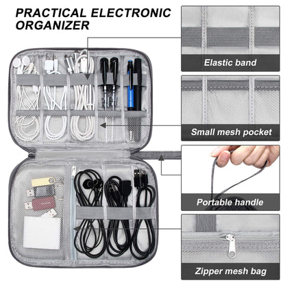 Travel Electronic Organizer Bag Cable Organizer Case Portable digital Storage Bag for Electronic Accessories USB Cables, Power Bank, SD Card
