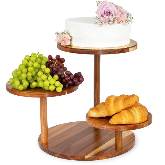 Elegant 3-Tier Serving Stand with Ceramic Plates, Versatile Tiered Tray for Cupcakes, Appetizers, and Fruit, Perfect for Parties, Afternoon Tea, and Home Decor