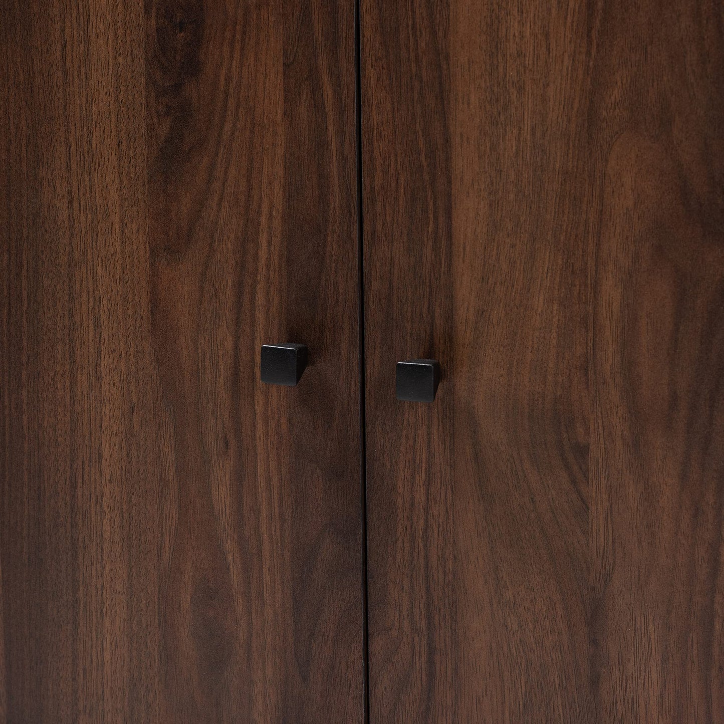 Modern Shoe Cabinet, Brown Wooden Shoe Storage Organizer with Doors, Contemporary Freestanding Rack for Entryway, Hallway, or Closet, Concealed Footwear Storage