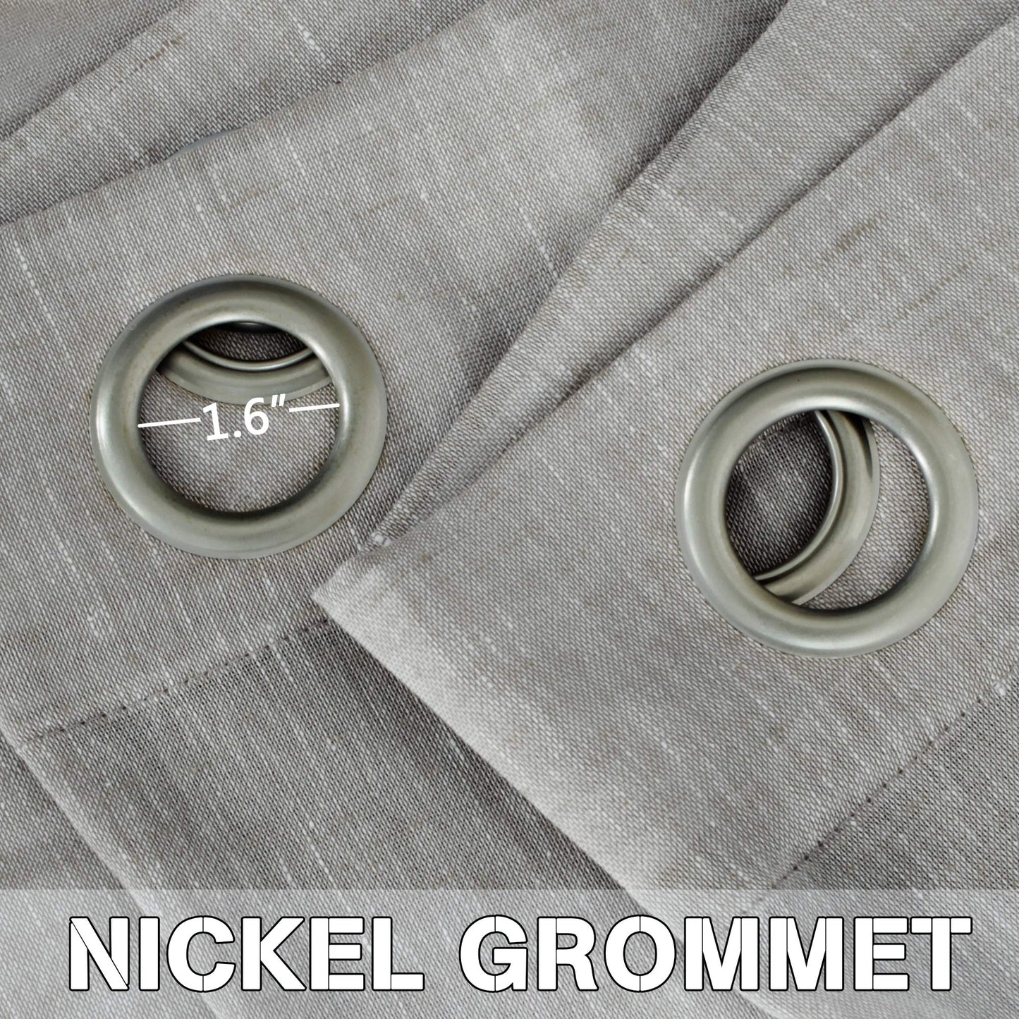 INtex Curtains Semi-Transparent Natural Linen Curtains with Elegant Sheer Fabric and Steel Grommets - 1 Piece 200W x 230L CM Dark gery