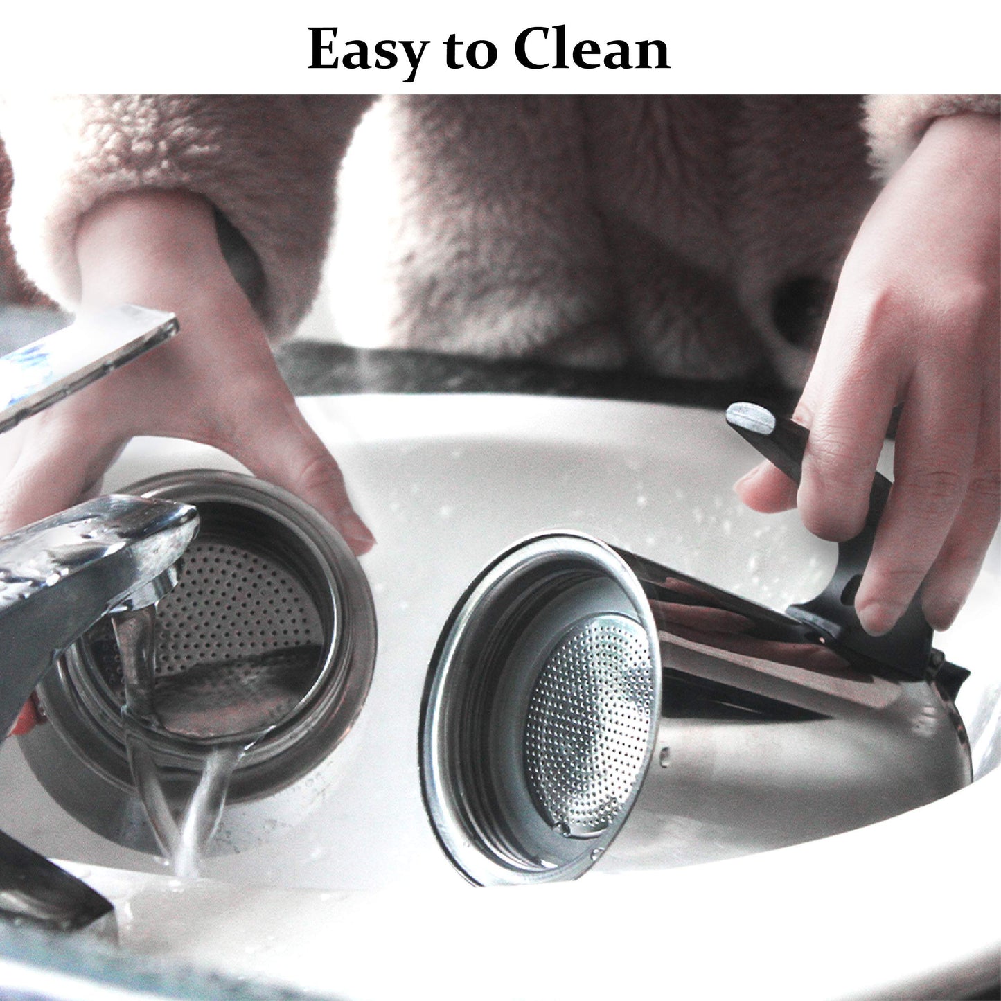 Espresso Maker Moka Pot 4 Cup (200ml) for Gas or Electric Stovetops, 304 Stainless Steel Espresso Maker, Suitable for Espresso, Cappuccino, Latte, Silver