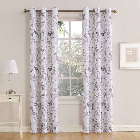 Linen Velvet Sabia Curtains-Modern Multi Colour Sheer Design-Steel Grommets -1 Piece 140W X 230L CM White*purple
