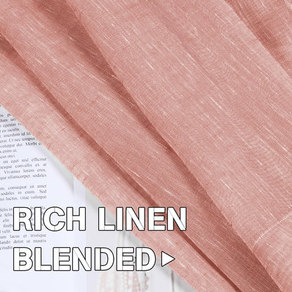 INtex Curtains Semi-Transparent Natural Linen Curtains with Elegant Sheer Fabric and Steel Grommets - 1 Piece 200W x 230L CM Dark gery