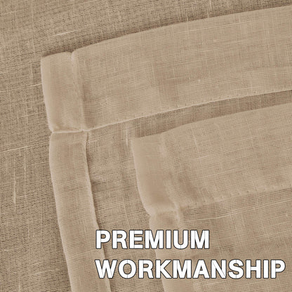 INtex Curtains Semi-Transparent Natural Linen Curtains with Elegant Sheer Fabric and Steel Grommets - 1 Piece 200W x 230L CM Dark gery