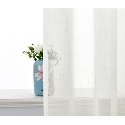 Curtains Natural Linen Light Filtering Curtains For Bed Rooms And Living Rooms - Steel Grommets - 1 Piece