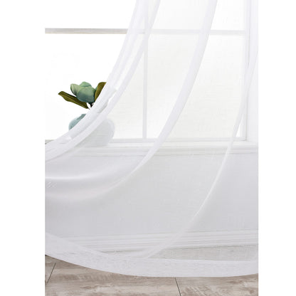 Curtains Natural Linen Light Filtering Curtains For Bed Rooms And Living Rooms - Steel Grommets - 1 Piece