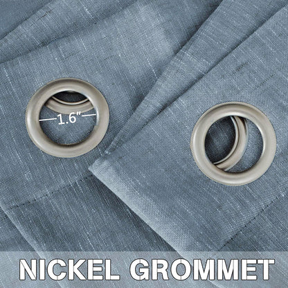 INtex Curtains Semi-Transparent Natural Linen Curtains with Elegant Sheer Fabric and Steel Grommets - 1 Piece 200W x 230L CM Dark gery