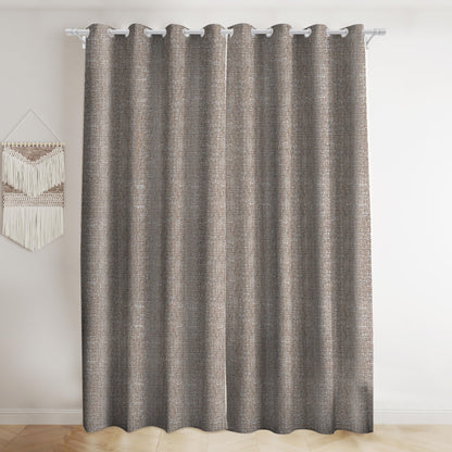 INtex CURTAINS HOUSE Natural Linen Semi-Sheer Window Drapes, Light-Filtering Privacy Curtains for Bedroom and Living Room, Steel Grommets, 2 Panels Cafe 130W x 265L