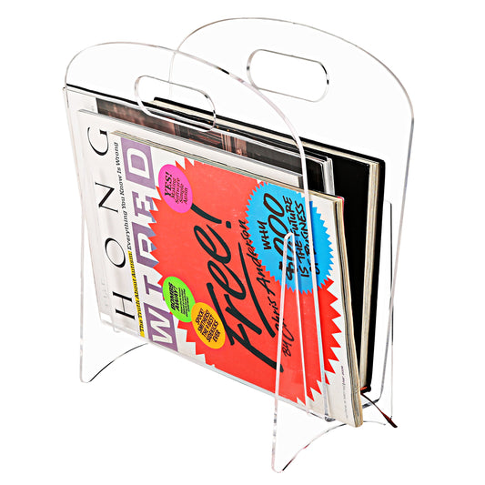 Clear Acrylic Magazine Holder, Desktop Display Stand for Documents, Files, Folders, Office and Home Organization