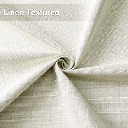 Linen 100% Blackout Curtains for Bedroom Living Room Thermal Insulated Fabric -Room Darkening -Steel Grommet Window Curtains -1 Piece