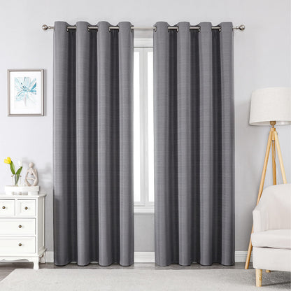 INtex Curtains Linen 100% Blackout Curtains for Bedroom Living Room Thermal Insulated Fabric -Room Darkening -Steel Grommet Window Curtains -1 Piece Ivory 140W X 250L CM