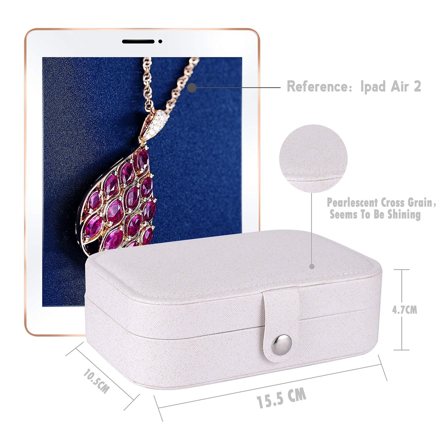 Jewelry Box Necklace Ring Storage Organizer Earrings Holder Jewelry Case Portable Travel Jewelry Cabinet Gift Case for Women Double Layer Pink 503002 (Just Case)
