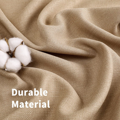Natural Linen Curtains -Semi Transparent Sheer -Soft And Durable Fabric -For Living Rooms And Bedroom Steel Grommets -Two Pieces