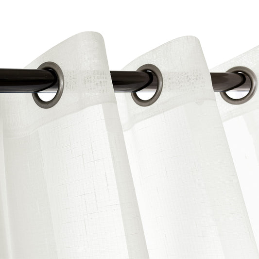 Curtains Natural Linen Light Filtering Curtains For Bed Rooms And Living Rooms - Steel Grommets - 1 Piece