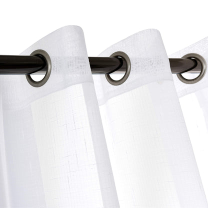 Curtains Natural Linen Light Filtering Curtains For Bed Rooms And Living Rooms - Steel Grommets - 1 Piece