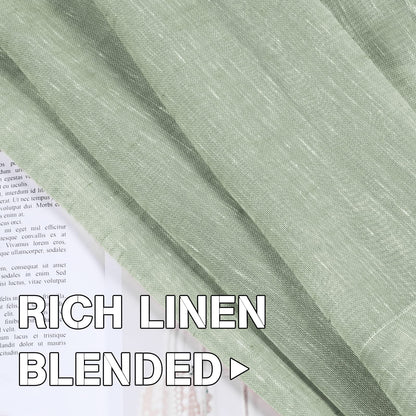 INtex Curtains Semi-Transparent Natural Linen Curtains with Elegant Sheer Fabric and Steel Grommets - 1 Piece 200W x 230L CM Dark gery