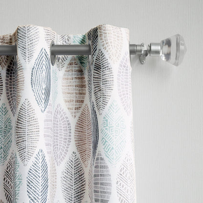 INtex CURTAINS House Linen Velvet Sabia Curtains-Modern Multi Colour Sheer Design-Digital Printed -Steel Grommets -1 Piece 140W X 230L CM Multicolour