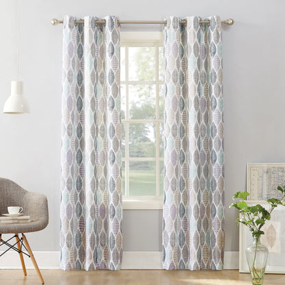 Linen Velvet Sabia Curtains-Modern Multi Colour Sheer Design-Steel Grommets -1 Piece