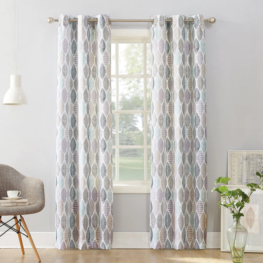 Linen Velvet Sabia Curtains-Modern Multi Colour Sheer Design-Steel Grommets -1 Piece