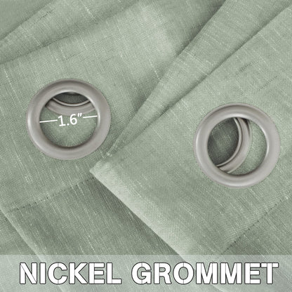 INtex Curtains Semi-Transparent Natural Linen Curtains with Elegant Sheer Fabric and Steel Grommets - 1 Piece 200W x 230L CM Dark gery