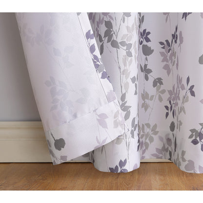 Linen Velvet Sabia Curtains-Modern Multi Colour Sheer Design-Steel Grommets -1 Piece 140W X 230L CM White*purple