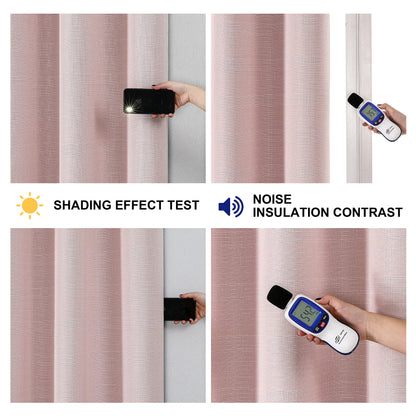 INtex Curtains Linen 100% Blackout Curtains for Bedroom Living Room Thermal Insulated Fabric -Room Darkening -Steel Grommet Window Curtains -1 Piece Ivory 140W X 250L CM