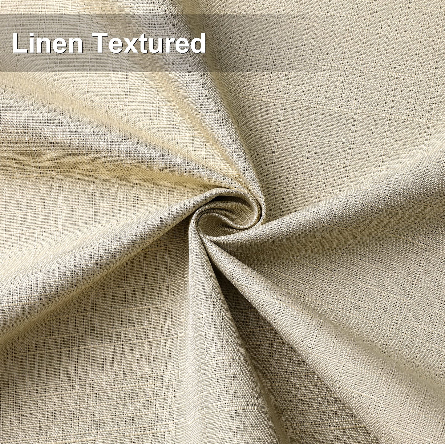 INtex Curtains Linen 100% Blackout Curtains for Bedroom Living Room Thermal Insulated Fabric -Room Darkening -Steel Grommet Window Curtains -1 Piece Ivory 140W X 250L CM